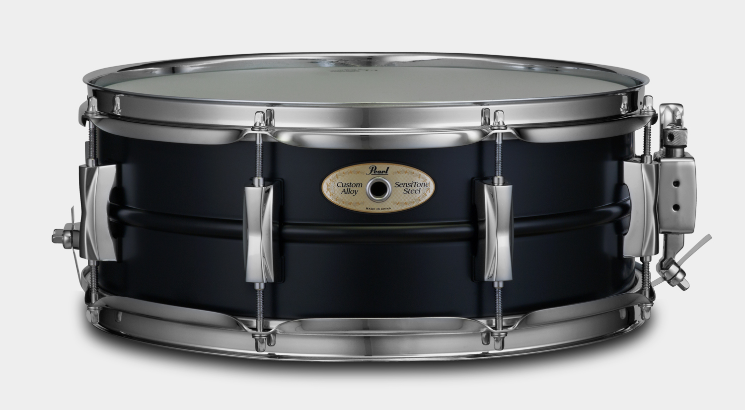 Pearl Sensitone Limited Black Mat Steel Snare Drum 14x5.5