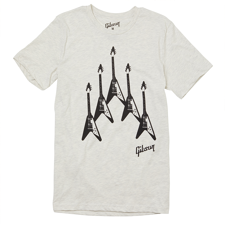 Gibson T-Shirt Flying V Grösse: M  Light Grey 