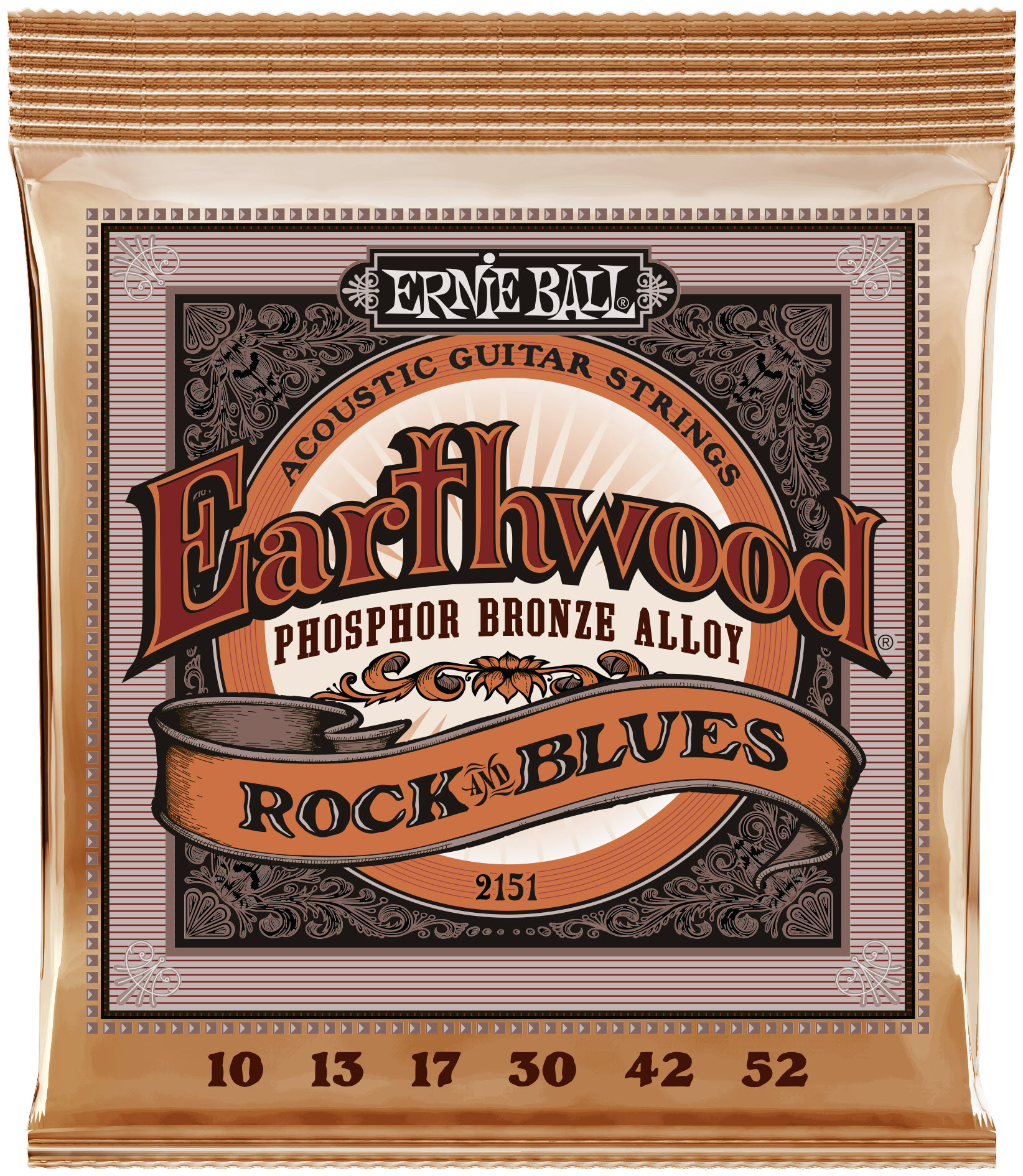 Ernie Ball 2146 Earthwood Phosphor Bronze, Rock & Blues 10-52