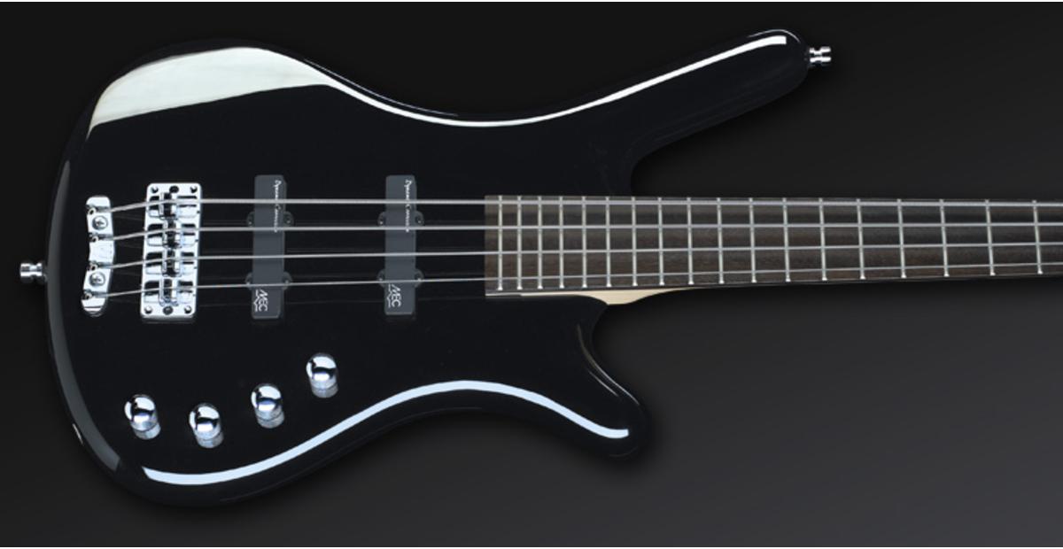 Warwick RB Corvette Basic 4 Solid Black High Polish Fretted Medium Scale passive Chrome Hardware