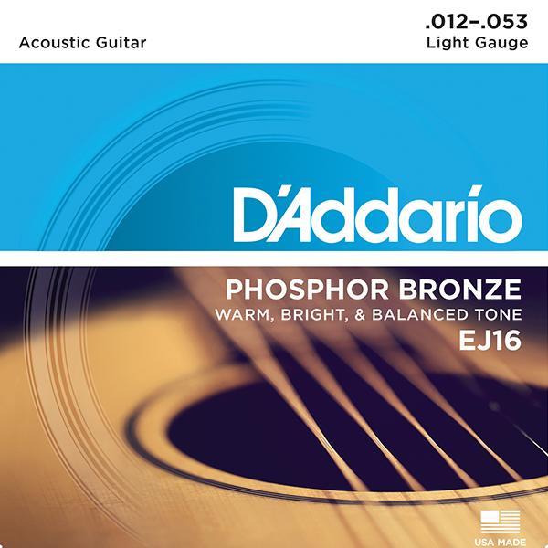 D'Addario EJ16 Acoustic Guitar Strings Light 012-.053