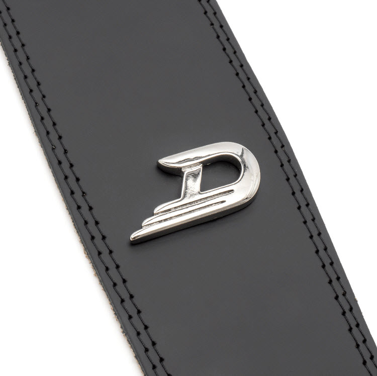 Duesenberg ADG01 Ledergurt mit "D" Logo aus Metall, schwarz
