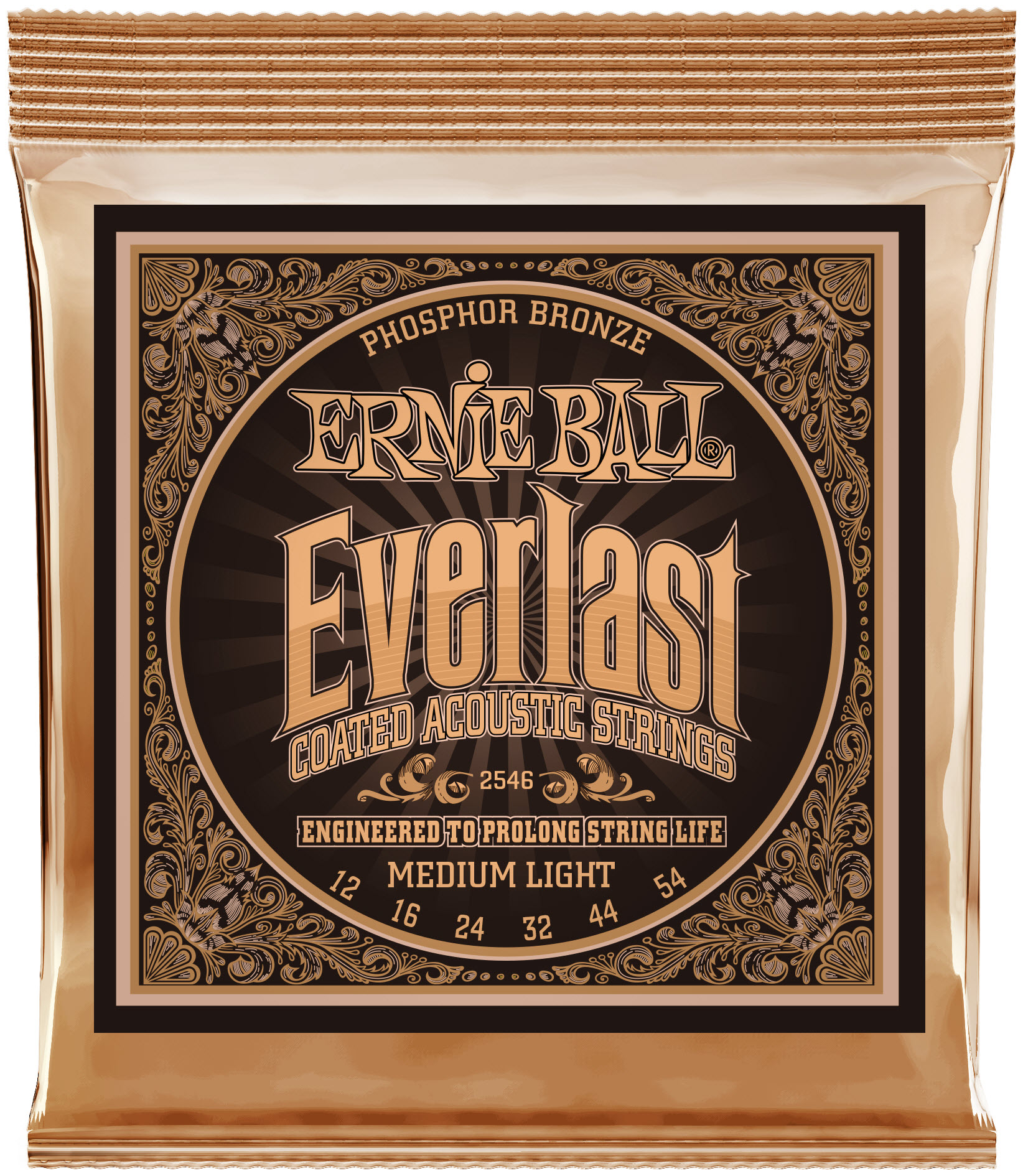 Ernie Ball 2546 Everlast Phosphor Bronze Medium Light 12-54