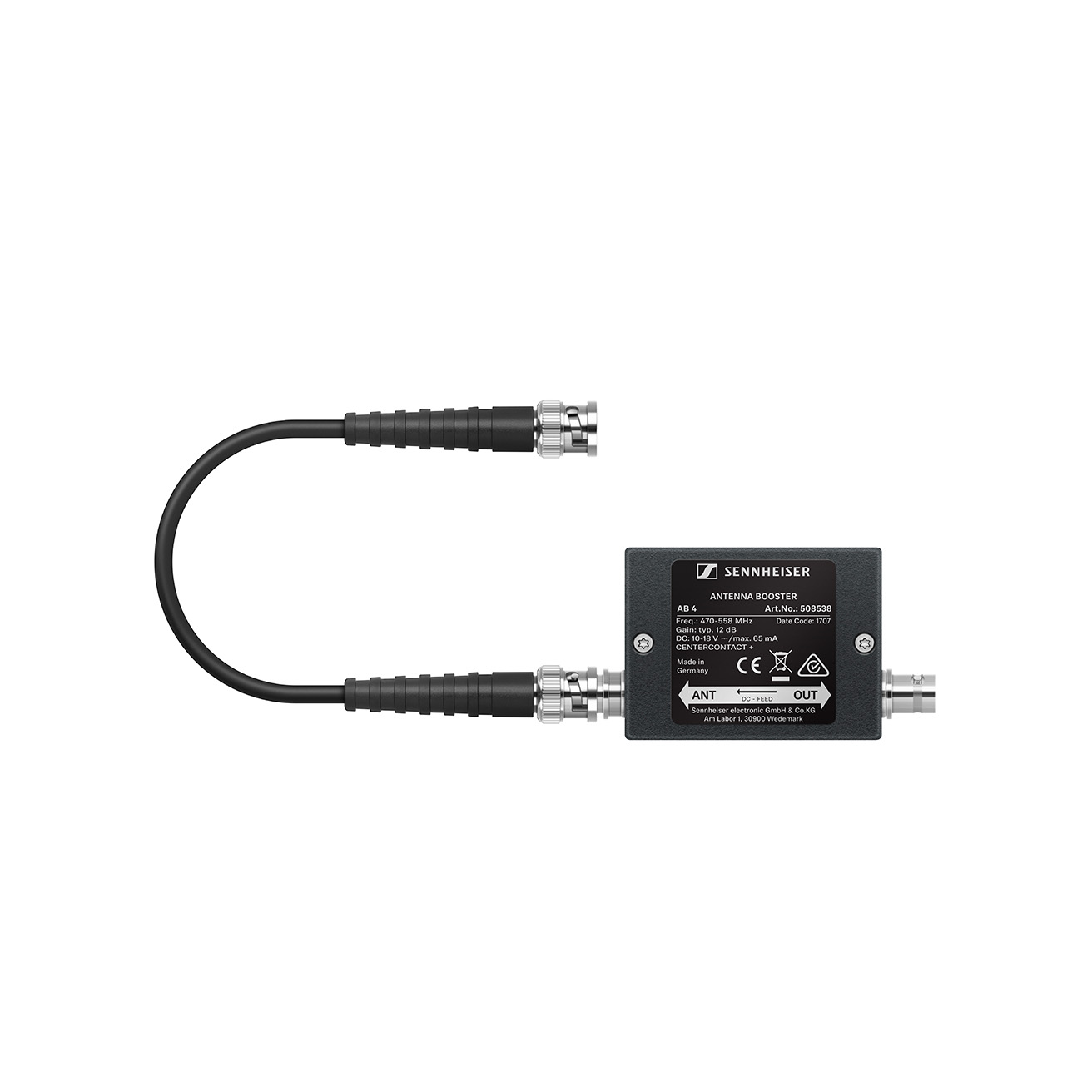 Sennheiser AB 4-AW+ Inline-Antennenverstärker. +10 dB Verstärkung.