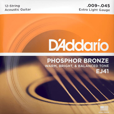 D'Addario EJ41 12-String Phosphor Bronze Extra Light 9-45