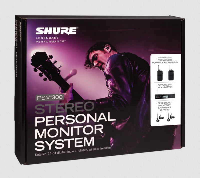 Shure PSM 300 P3TR112TW Twin Pack Stereo In-Ear Monitoring System, 606-630 MHz