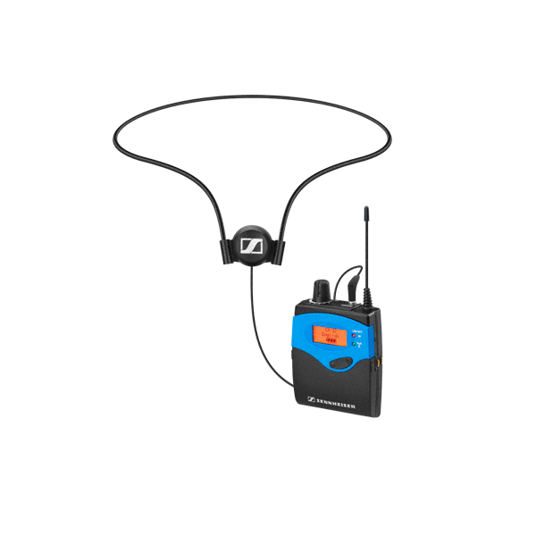 Sennheiser EK 1039-BW TourGuide Taschenempfänger. analog. 32-kanalig. 3.5 mm Klinke. blaue Blende