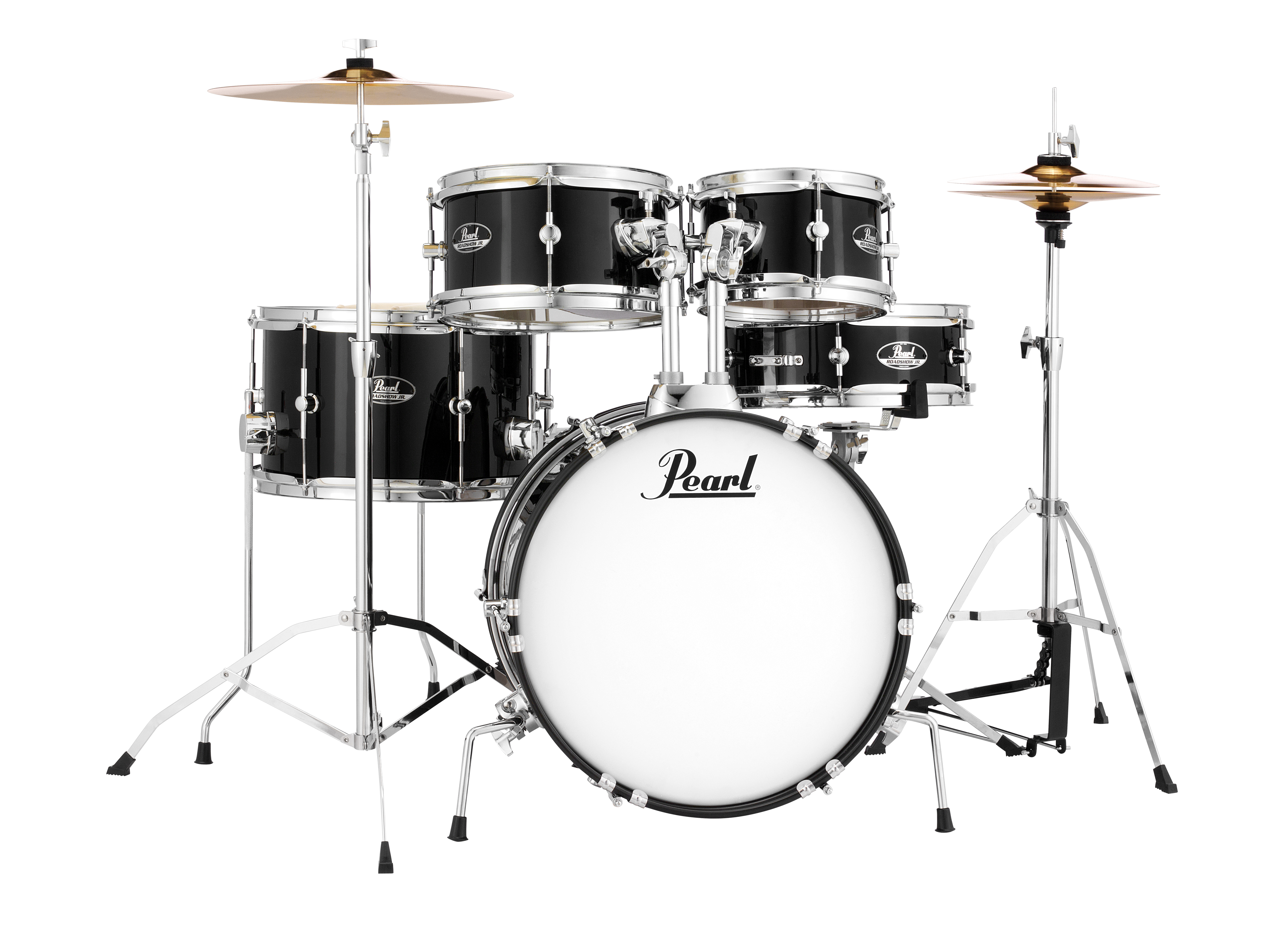 Pearl Roadshow Jr. 5-pc. Drum Set w/Hardware and Cymbals Jet Black