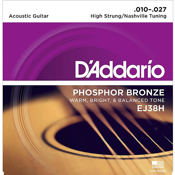 D'Addario EJ38H Phosphor Bronze, High Strung/Nashville Tuning, 10-27