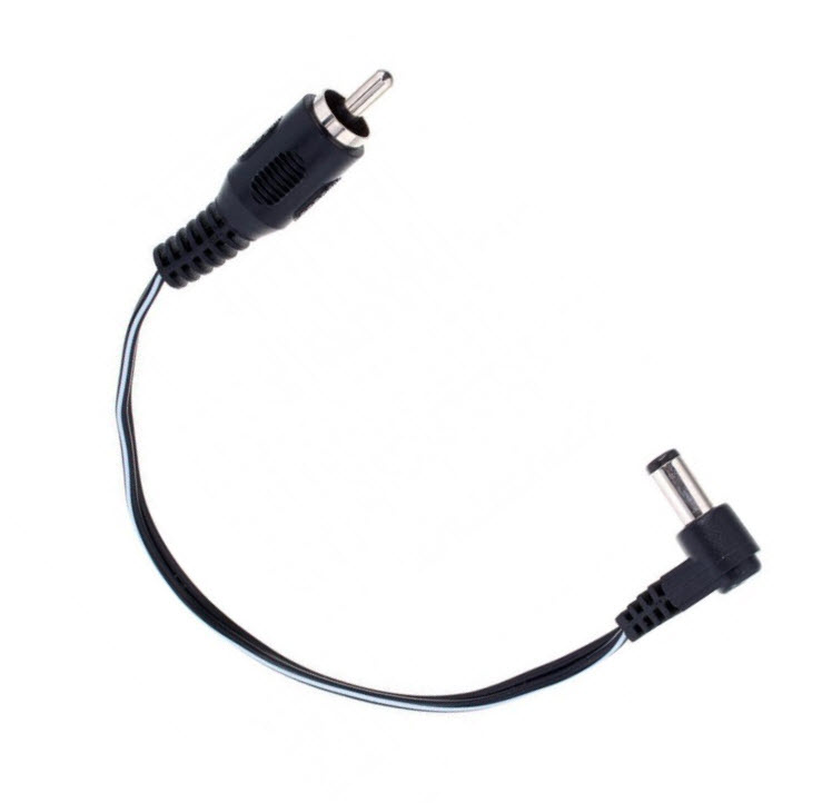 CIOKS Flex 1015 - 15cm with 5,5/2,1mm centre negative angled DC plug (black)