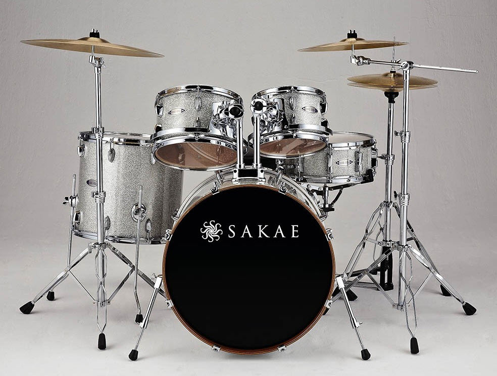 Sakae RF5SP Drum Kit Silver Sparkle 20,10,12,14