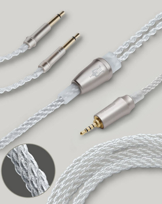 Meze Audio 99 Series Silver Plated Upgrade Cable 3.5 mm Rhodium Plated Jack