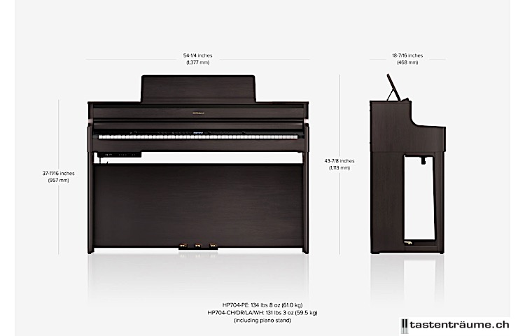 Roland HP704-PE Premium Concert ClassPiano (Polished Ebony)