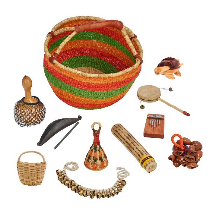 Ethnic-Percussionkorb, 10 Instrumente