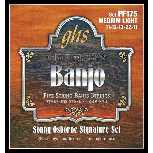 GHS PF175 5-String Banjo Stainless Steel Sonny Osborne