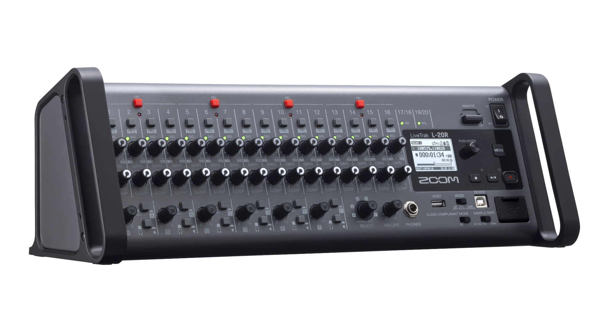 L-20R LiveTrak 20-Channel Recorder/Mixer, inkl. AD-19, BTA-1, RM-Kit