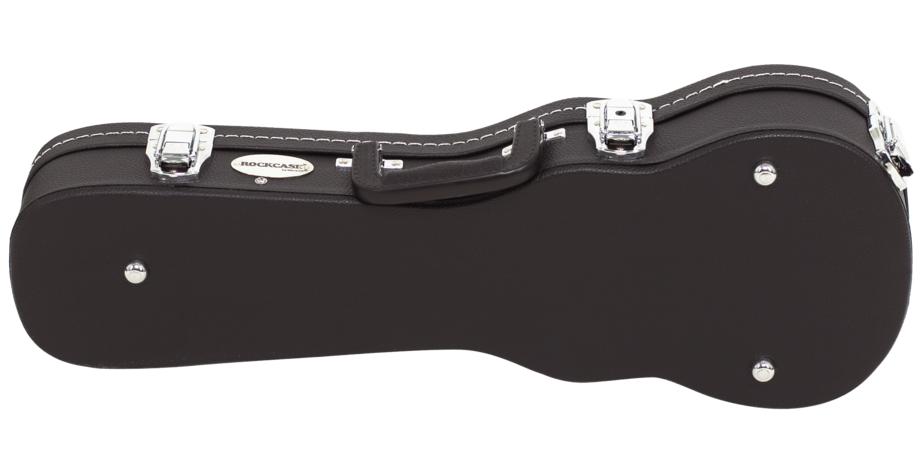 RockCase Standard Hardshell Case - Soprano Ukulele, curved shape, black Tolex