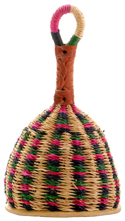 Caxixi Gigante Raffia bunt Kürbisboden Ø 12cm H 26cm