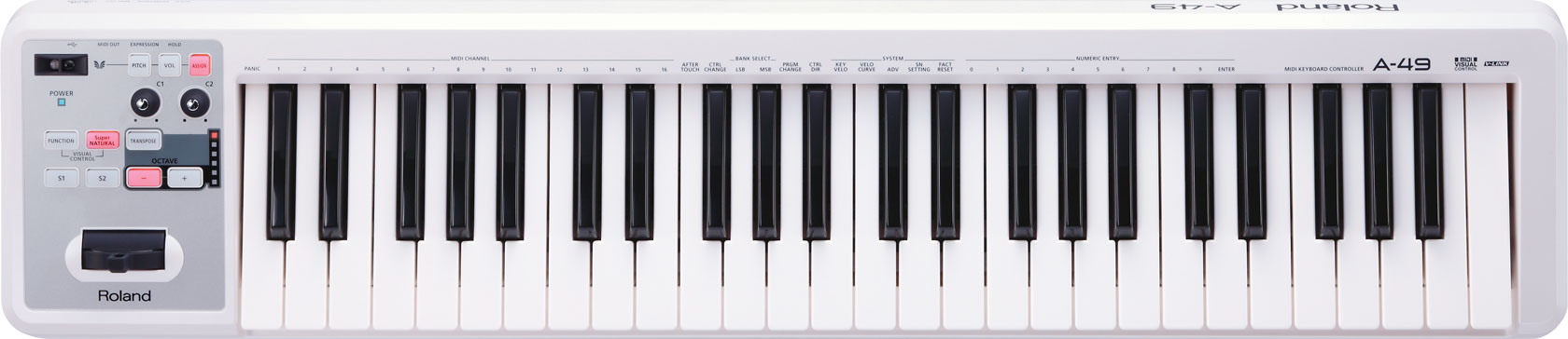 Roland A-49-WH MIDI Keyboard Controller