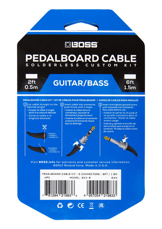 Boss BCK-6 Pedal board cable kit 6 con.1.8 m cable