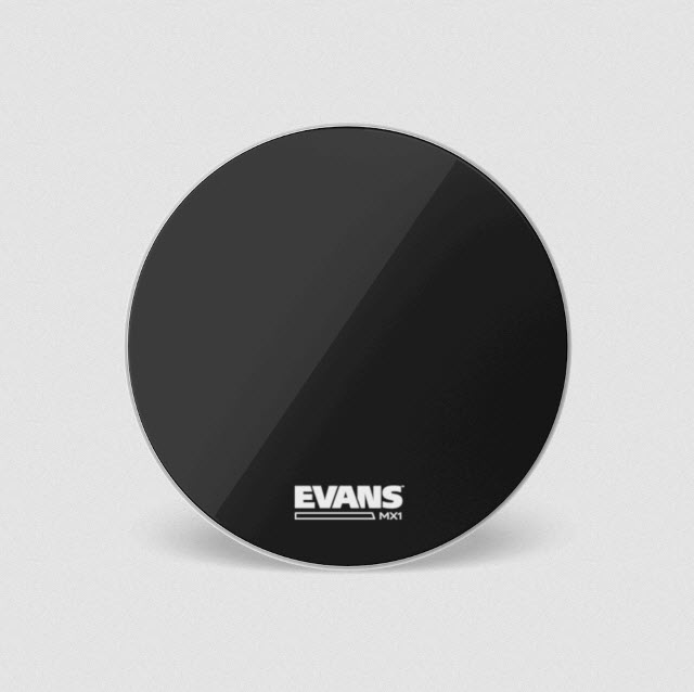 Evans MX1 Black Marching Bassdrumfell, 22 Zoll