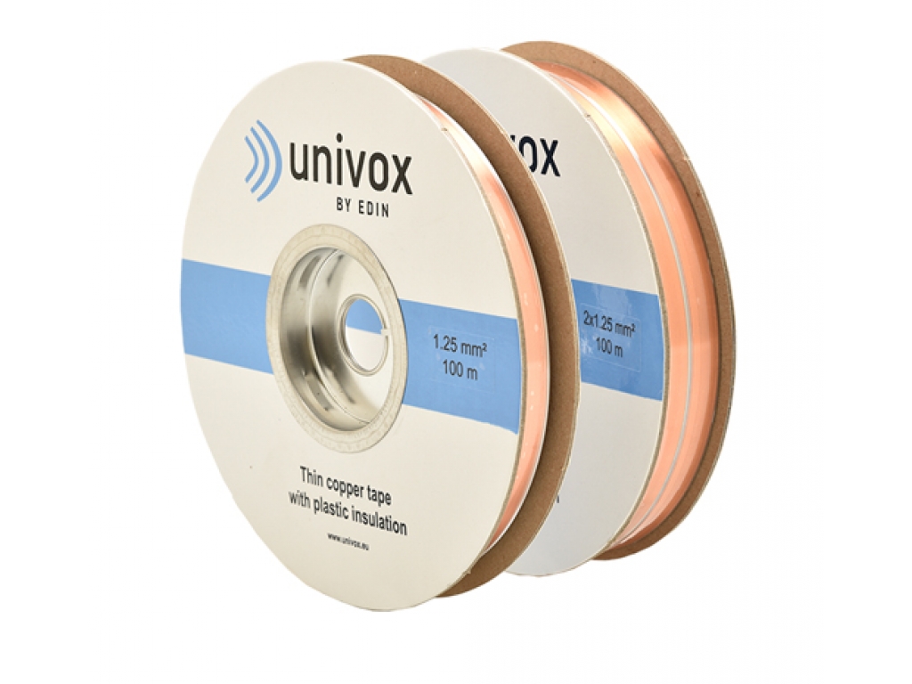 UNIVOX 2x12.5mm-100 Flat Copper Foil - 2x1,25mm2 Kupferfolie 12.5x0,1 mm