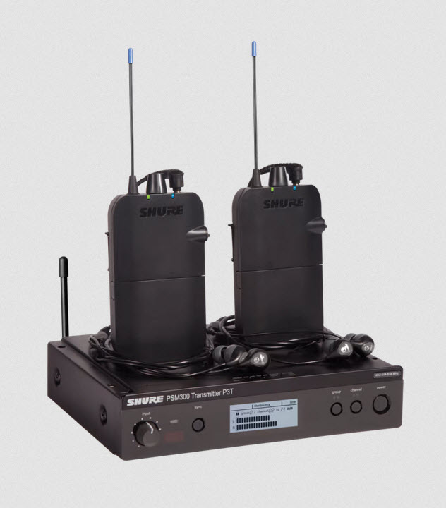 Shure PSM 300 P3TR112TW Twin Pack Stereo In-Ear Monitoring System, 606-630 MHz