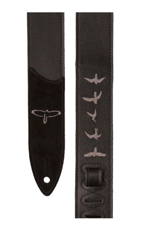 PRS Premium Leather 2" Strap Embroidered Birds Black