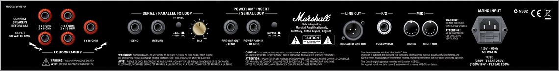 Marshall JVM210H 100 Watt Topteil 'Austeller'