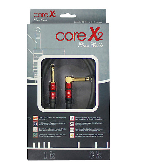 Core One X2 20' Bass Cable Black 6.1m